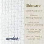 Buy now Ourmed Life Face Towels, Disposable Biodegradable Facial Towels for Sensitive Skin, Lint- free Face Wipes for Washing Face, Skincare and Makeup Remover, Dry Wipes, 10"×12" Extra Large, 50 Count at indiglob india