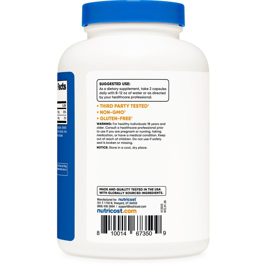 Nutricost Potassium (99mg) Magnesium (210 mg) Citrates, 240 Capsules | GMO-Free, Gluten Free