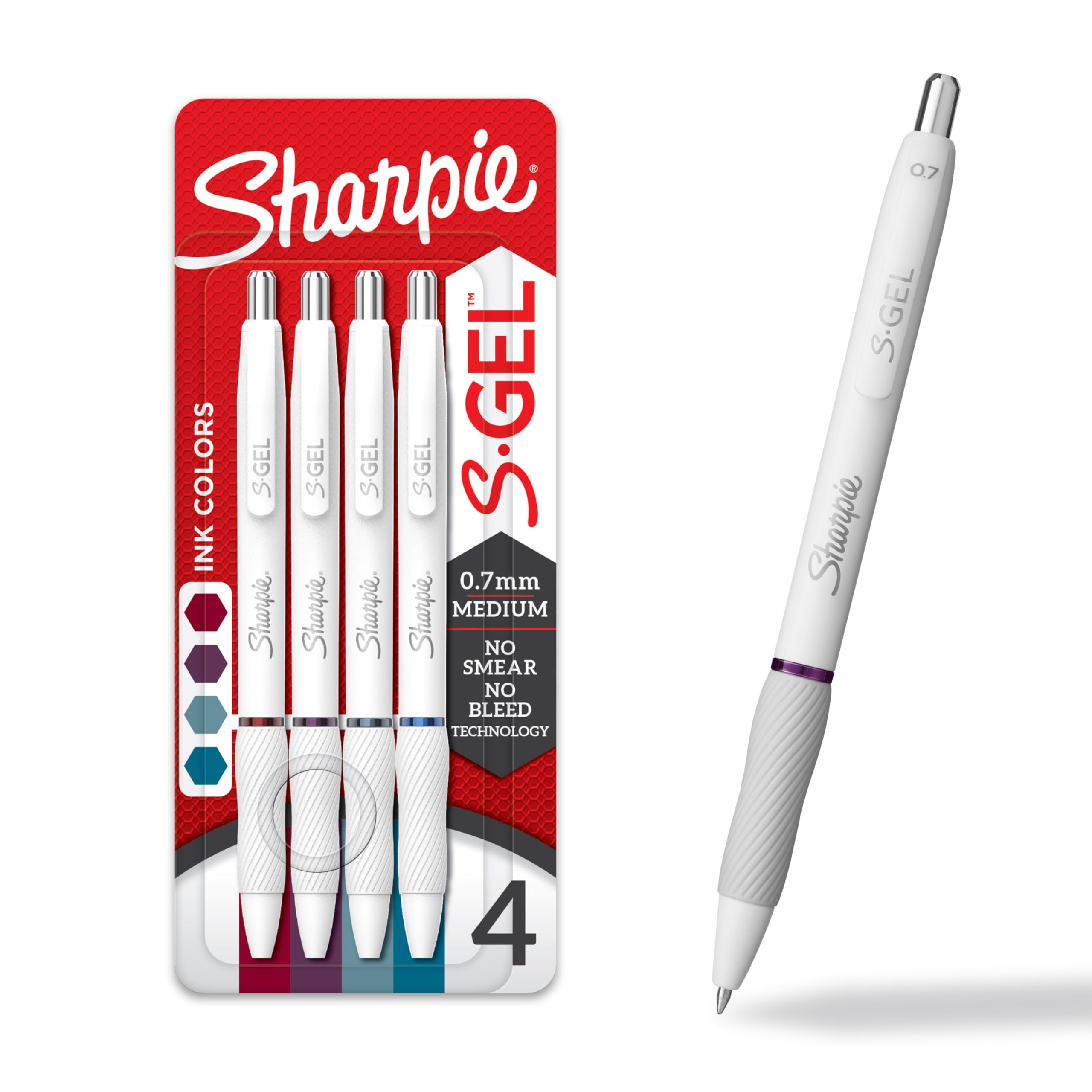 Buy now Sharpie S-G?æl Pens Fashion Barrel Gel Ink Pens Pearl White Body Medium Point (0.7Mm) Writing Coloring Gel For Journaling Bold Jewel Color Assortment 4 Count at indiglob india