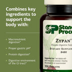 Standard Process Zypan, Digestive Health Enzyme Supplement, 330 Tablets | Digestive Health Support Supplement, HCI with Pancreatin, Betaine Hydrochloride and Pepsin, Macronutrient Digestion