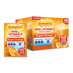 Emergen-C 1000mg Vitamin C Immune Support Powder, Super Orange, 90 ct | B Vitamins for Energy, Zinc and Manganese, Vitamin D, Electrolytes, 3 Month Supply, Natural Flavor