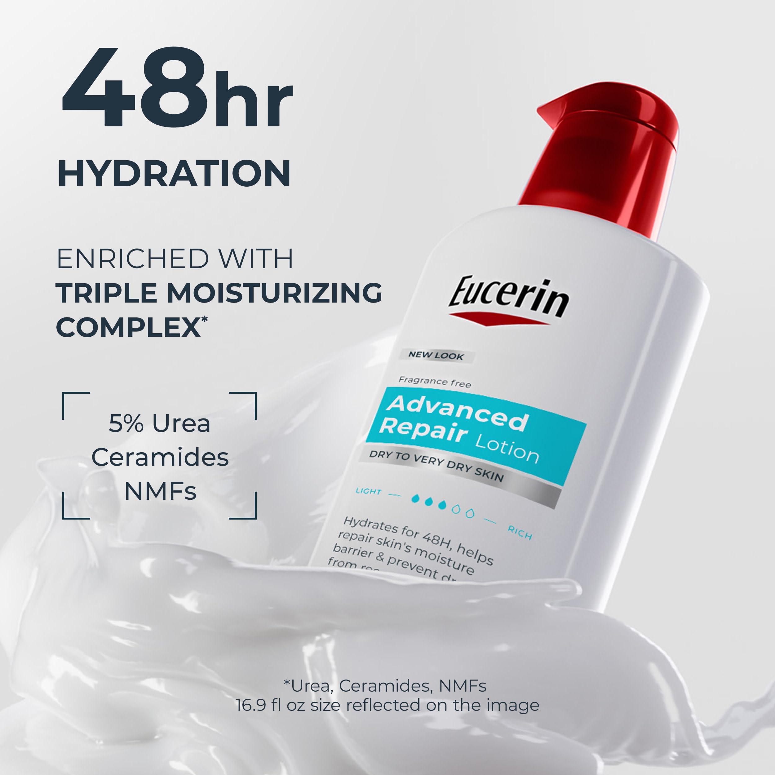 Eucerin Advanced Repair Lotion, Urea Enriched, 16.9 FL OZ