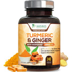 Turmeric Curcumin Supplement - 95% Curcuminoids with Organic Turmeric & Ginger, BioPerine Black Pepper Extract for Best Absorption, Natural Vegan Joint Support, Non-GMO, Bottled in USA - 240 Capsules