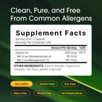 NatureBell Vitamin K2-240 Capsules - 200mcg Double Strength MK-7 & MK-4 Complex - Heart, Bone & Immune Health Support* - Complete K Vitamins Formula