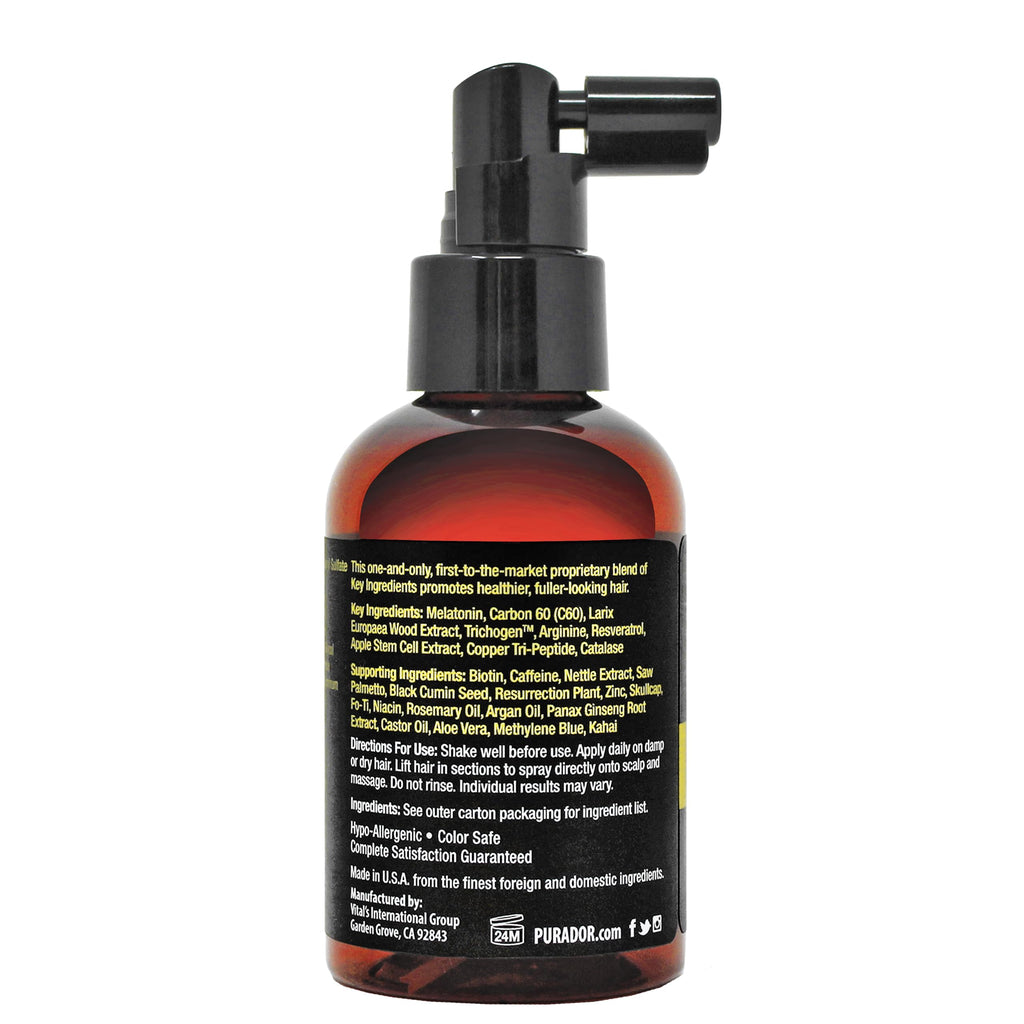 PURA D'OR Advanced Hair & Scalp Serum – For Hair Thinning with Copper Tri-Peptide, Caffeine, Botanical Extract Blend, Fuller Appearance Strands – Vegan, Men & Women 3.3 Oz Ayurvedic Hair Care