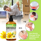 3 Pack Massage Oil for Massage Therapy,Sore Muscle Arnica Oil & Relaxing Lavender Oil & Ginger Oil Lymphatic Drainage & Massage Ball,Massage Kit Gifts for Women Men,Spa Gifts Birthday Gifts for Women