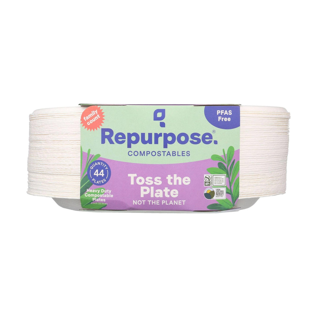 Repurpose, Plates Compostable Bagasse 9 Inch, 44 Count