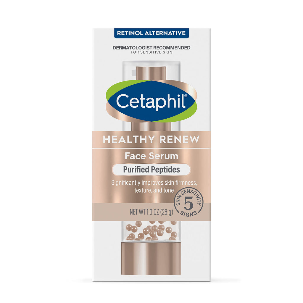 Cetaphil Healthy Renew Anti-Aging Face Serum, Peptides, Retinol-Free, 1oz | Retinol Alternative, Niacinamide & Peptides, Fragrance Free, Sensitive Skin, Vitamin B Complex, Firms And Smooths