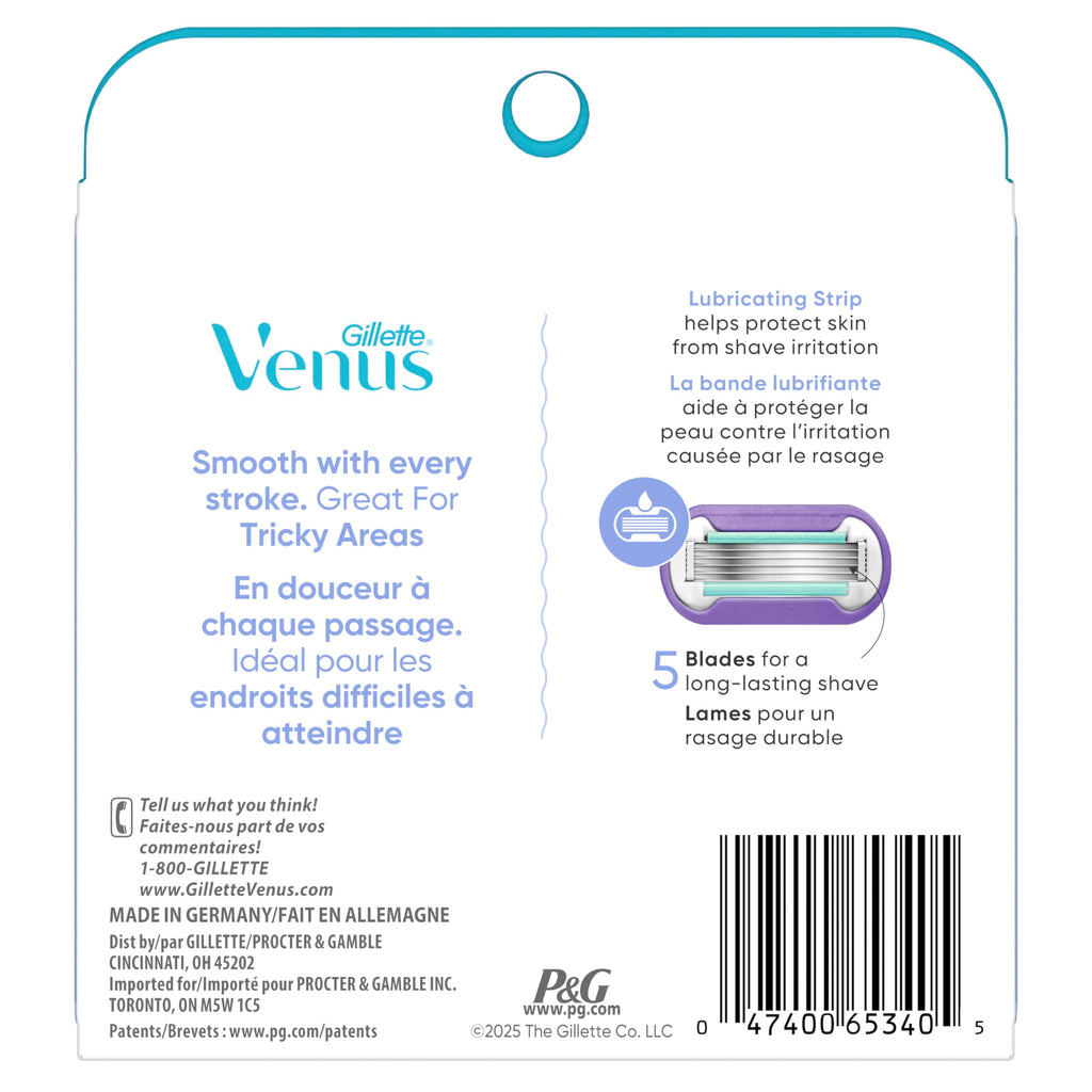 Gillette Venus Deluxe Smooth Swirl Womens Razor Blade Refills, 6 Count, Moisture Ribbon to Protect Against Irritation