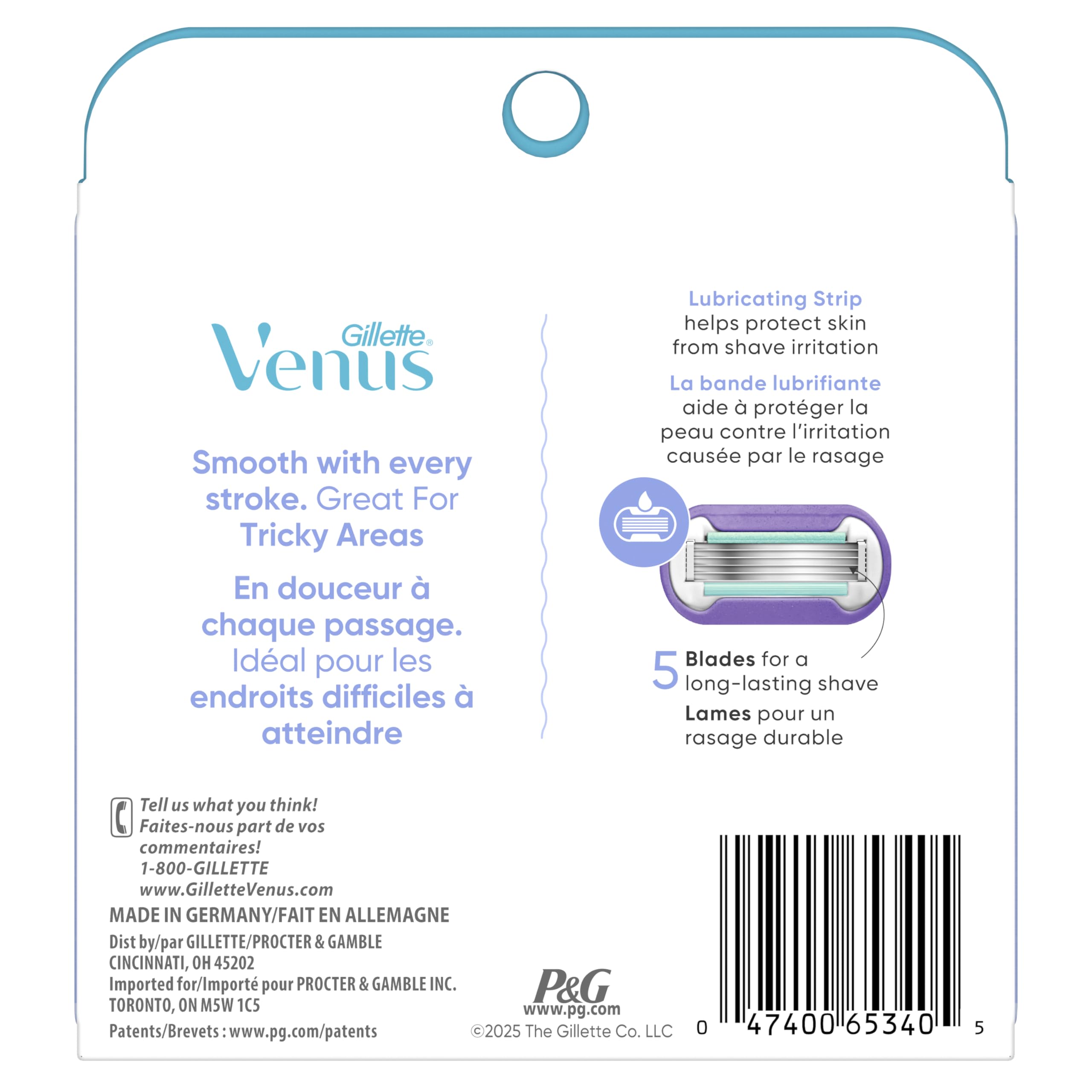 Gillette Venus Deluxe Smooth Swirl Womens Razor Blade Refills, 6 Count, Moisture Ribbon to Protect Against Irritation