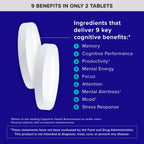 Qunol Brain Health Memory Plus w/Magtein, Cognizin & Vitamin B6, 90ct | Combines Two Clinically Tested, High Absorption Ingredients to Improve Memory, Focus, Attention, Productivity