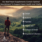 Ancestral Supplements Grass Fed Beef Heart Supplement, CoQ10, 180 Ct