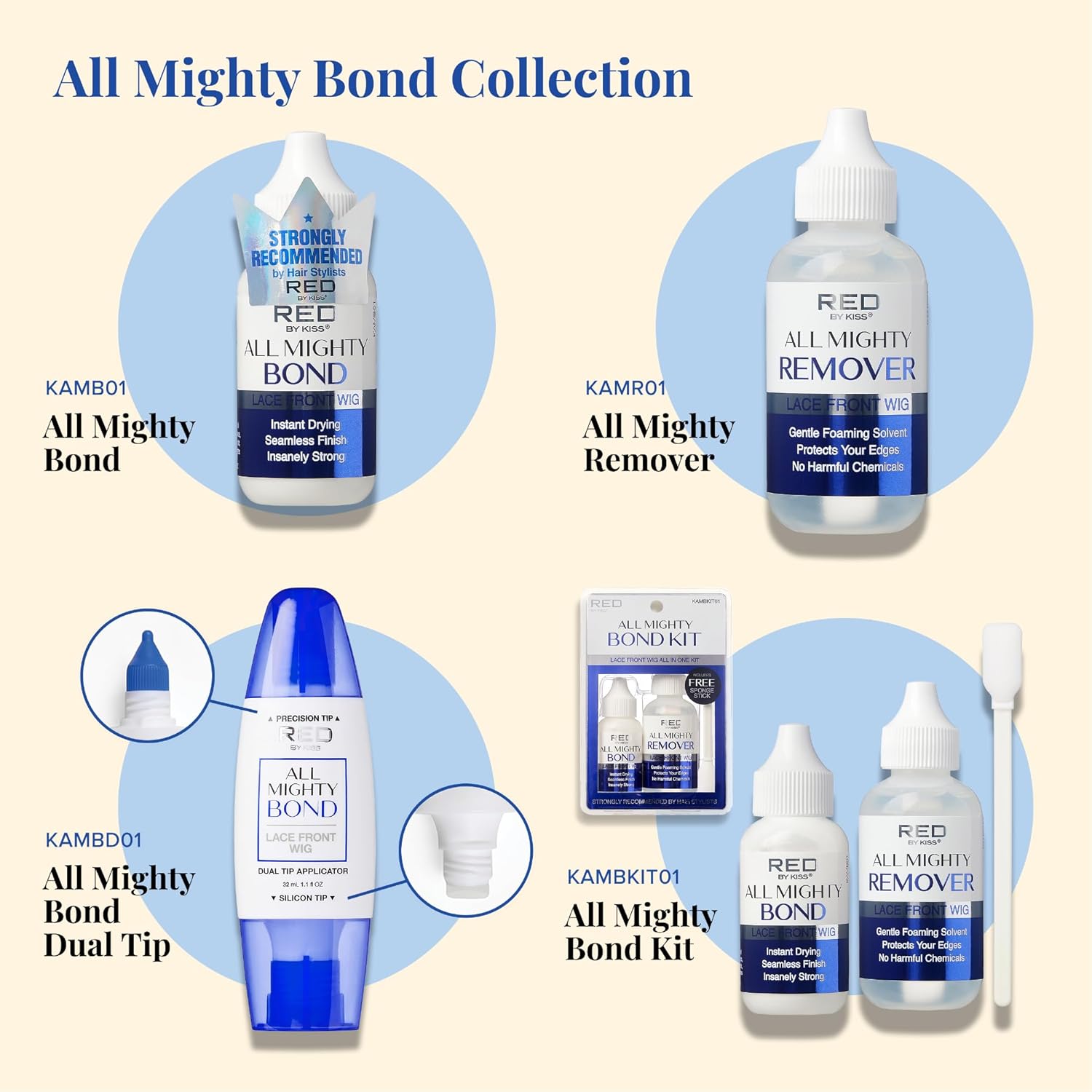 Buy now Red by Kiss All Mighty Bond Lace Front Wig Glue, Dual Tip Applicator, Instant Drying, Water Resistant, Strong Hold for Wigs, Frontals, Toupees, Safe for Sensitive Skin at indiglob india