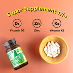 FlavCity Vitamin D3, K2 & Zinc - Triple Threat Supplement - Daily or Seasonal Immune Support - Vitamin D with K2 for Enhanced Absorption - Promote Healthy Bones & Skin (30 Capsules)