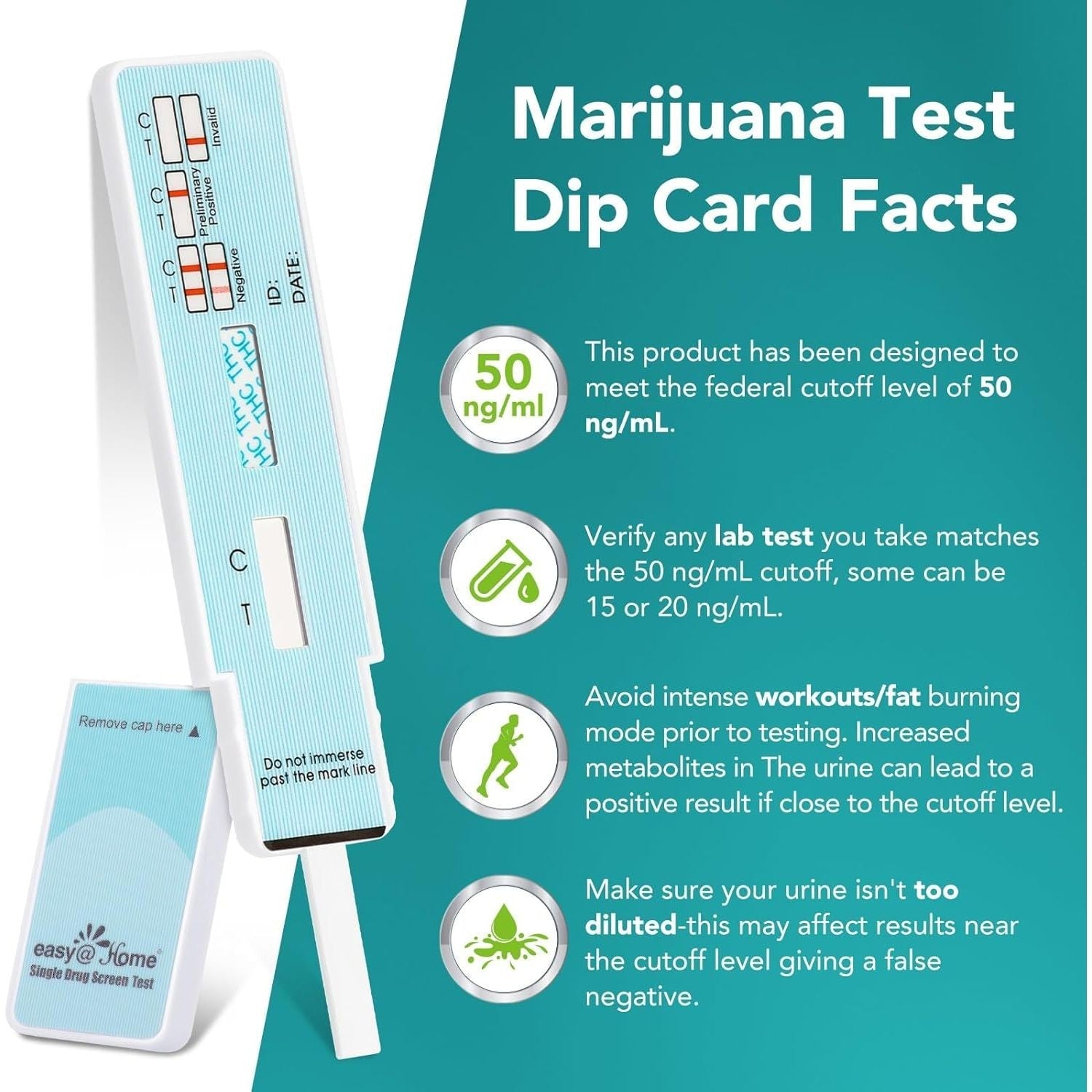 Buy now Easy@Home Marijuana Urine Drug Test Kit [15 Pack] - THC Tests for Home Use - Weed Detox Testing Kits with 50ng/ml Cutoff Level #EDTH-114 at indiglob india