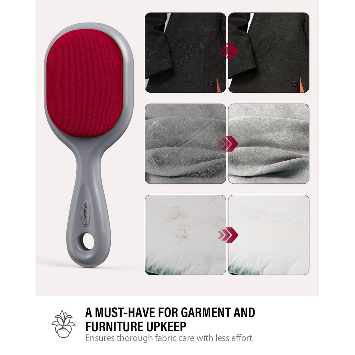 VASSON Double-Sided Lint Brushes for Clothes & Pet Hair Remover