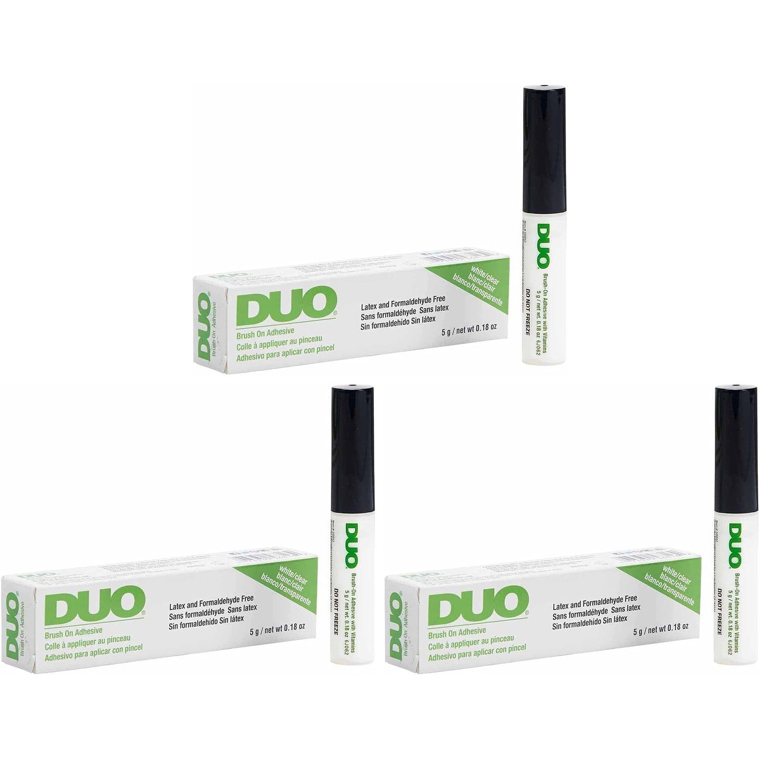 DUO Brush-On Eyelash Glue – Clear Lash Adhesive for False Lashes, Long-Lasting Duo Lash Glue with Precision Brush, 0.18 oz, 2-Pack