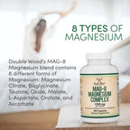 Magnesium Complex, 8 Forms, 426mg, Sleep, Muscle + Calm, 60 Servings | Sleep, Muscle + Calm Supplement, 8 Chelated Forms incl Bisglycinate + Taurate, True 100% DV, Take 3 Caps PM, Vegetarian