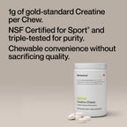 Momentous Creatine Monohydrate Chews, 5g per Serving, Lemon Lime | Supports Lean Muscle, Strength, & Recovery, Chewable Tablets, NSF Certified for Sport, Non-GMO & Gluten-Free (30 Servings)