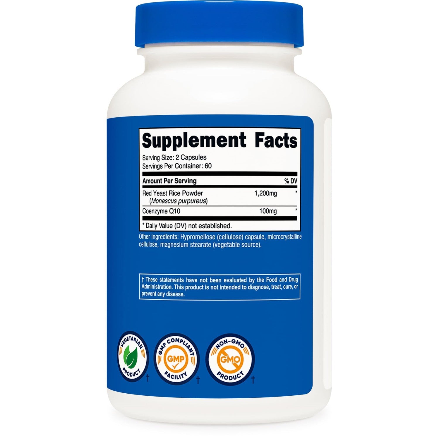 Nutricost Red Yeast Rice with CoQ10 1300mg, 120 Capsules, 60 Servings | GMO-Free, Gluten Free