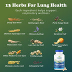 RidgeCrest Herbals ClearLungs Extra Strength Lung Health Support 60 Ct | 30 Servings, 13 Unique Herbs, Natural Nasal Support, Respiratory Comfort, 50% more than Classic with Availablend