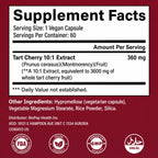 Tart Cherry Extract Capsules, 10:1 Concentrated Tart Cherry Extract Supplement, Antioxidant Support, Non-GMO, 60 Capsules