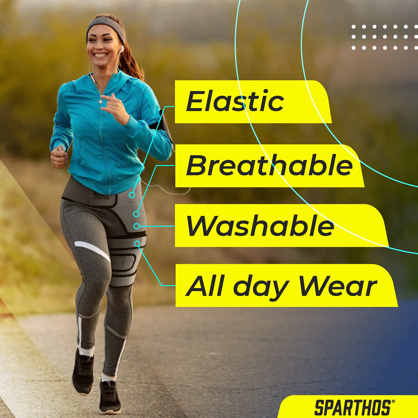 Buy now Sparthos Hip Brace - Sciatic Nerve Support Belt - Sciatica, SI Joint, Hamstring Pain Relief - Orthopedic Thigh Groin Compression Wrap - Flexor Strain Arthritis Siatic - For Men & Women (Right Leg) at indiglob india