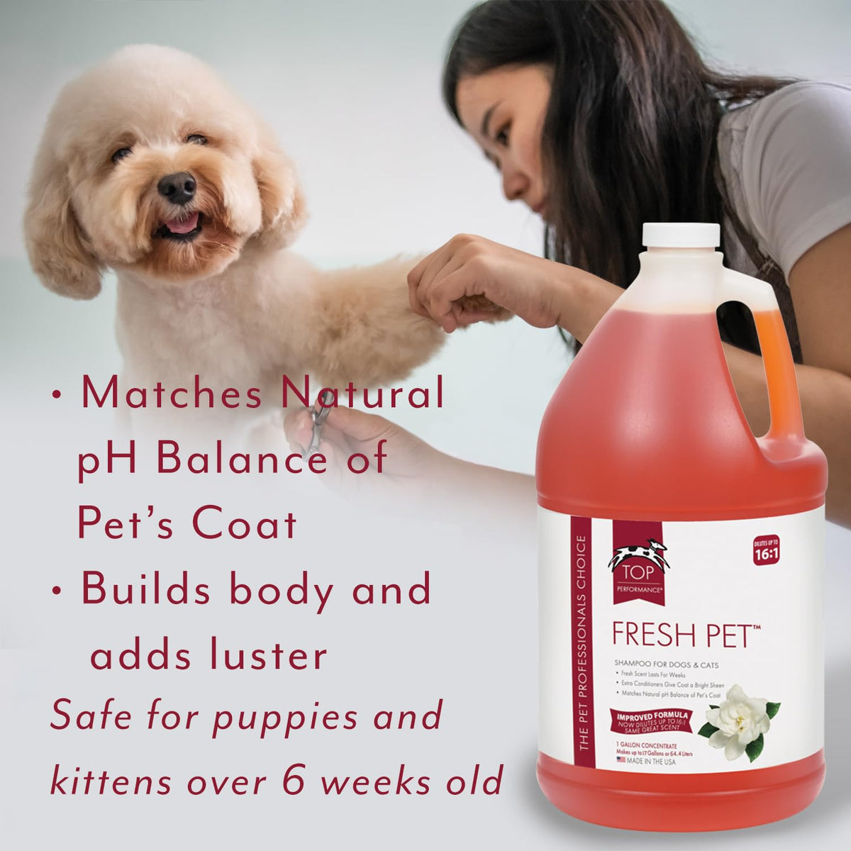 Top Performance Fresh Pet Shampoo, 1-Gallon,Black
