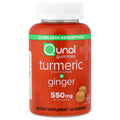 Qunol Turmeric Curcumin & Ginger Gummy, 550mg Enhanced Absorption 60ct | Delicious Vegan & Gluten Free Supplement that Supports Joint Health and Healthy Inflammation Response, Rich Tangerine Flavor