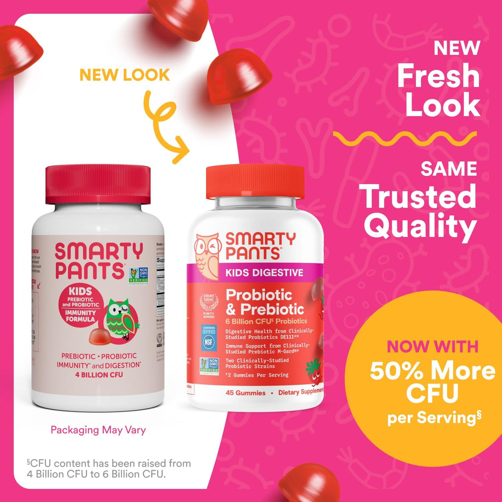Buy now SmartyPants Kids Probiotic & Prebiotic Gummies for Digestive Health: Gut Health Supplement, Clinically Studied Prebiotic for Immune Support, Strawberry, 60 Count (30 Day Supply) at indiglob india
