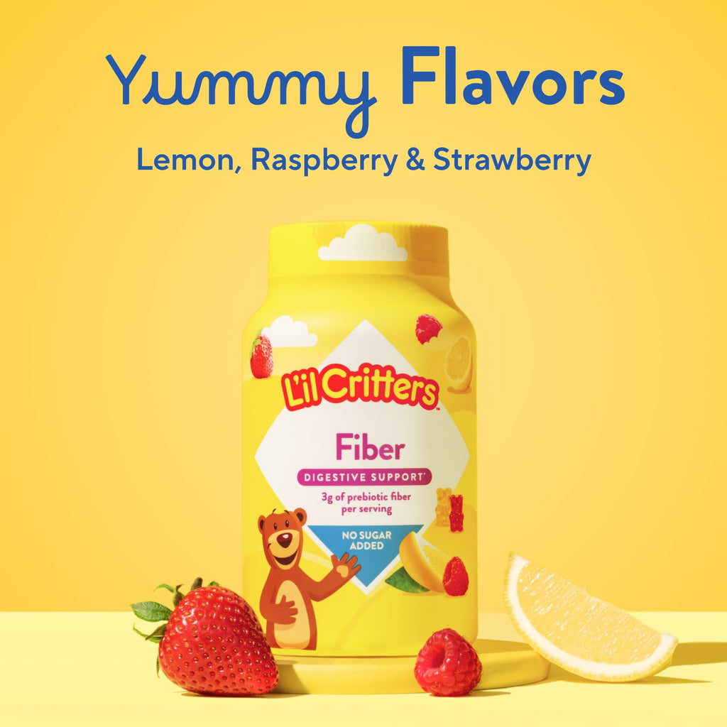 L'il Critters Kids Fiber Gummy Bears Supplement, 90 Count | Assorted Fruit Flavors | Gluten and Dairy-Free Supplement