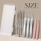 Teenitor 9 Pcs Professional Blackhead Tweezers and Pimple Popper Tool Kit, Stainless Steel Blackhead Remover Tools