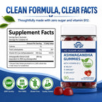 Suiyilary Ashwagandha Gummies 2000mg, Ashwagandha High Strength Root Extract Supplement with Vitamin B12 for Men Women, Strawberry Flavour 45 Days Supply 90 Gummies