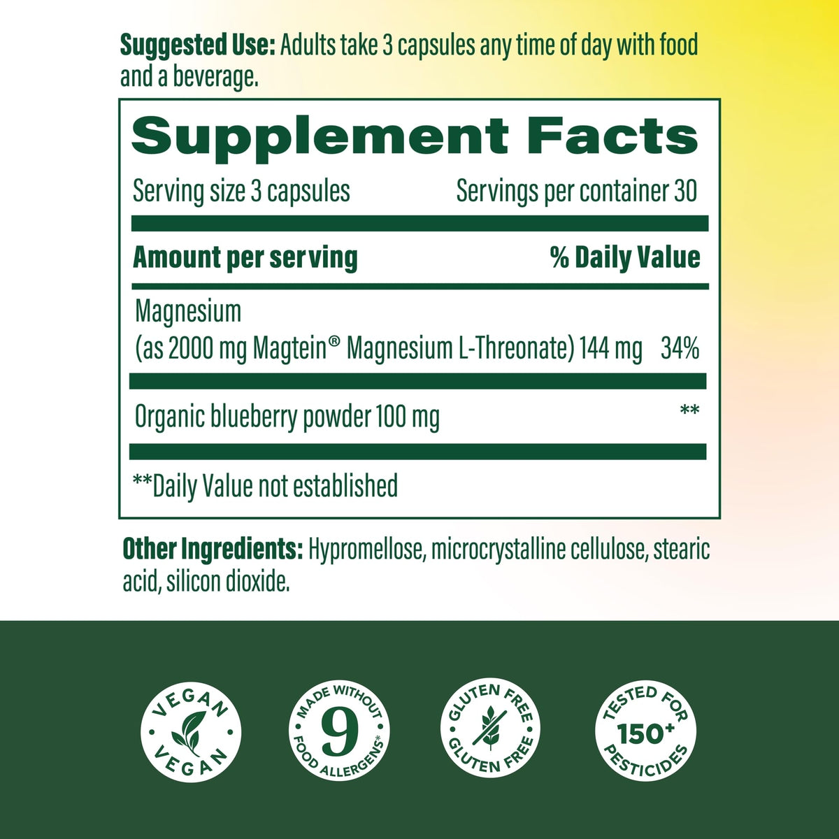 MegaFood Magtein Magnesium L-Threonate, Memory, Focus & Sleep, 90 Capsules