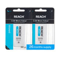 REACH Waxed Dental Floss, Unflavored, 3.6X More Value, Plaque Remover for Teeth, Shred Resistant, Floss Slides Smoothly, Easy to Use, Waxed, Oral Care, PFAS Free, for Adults & Kids, 2 Pack, 200 yd