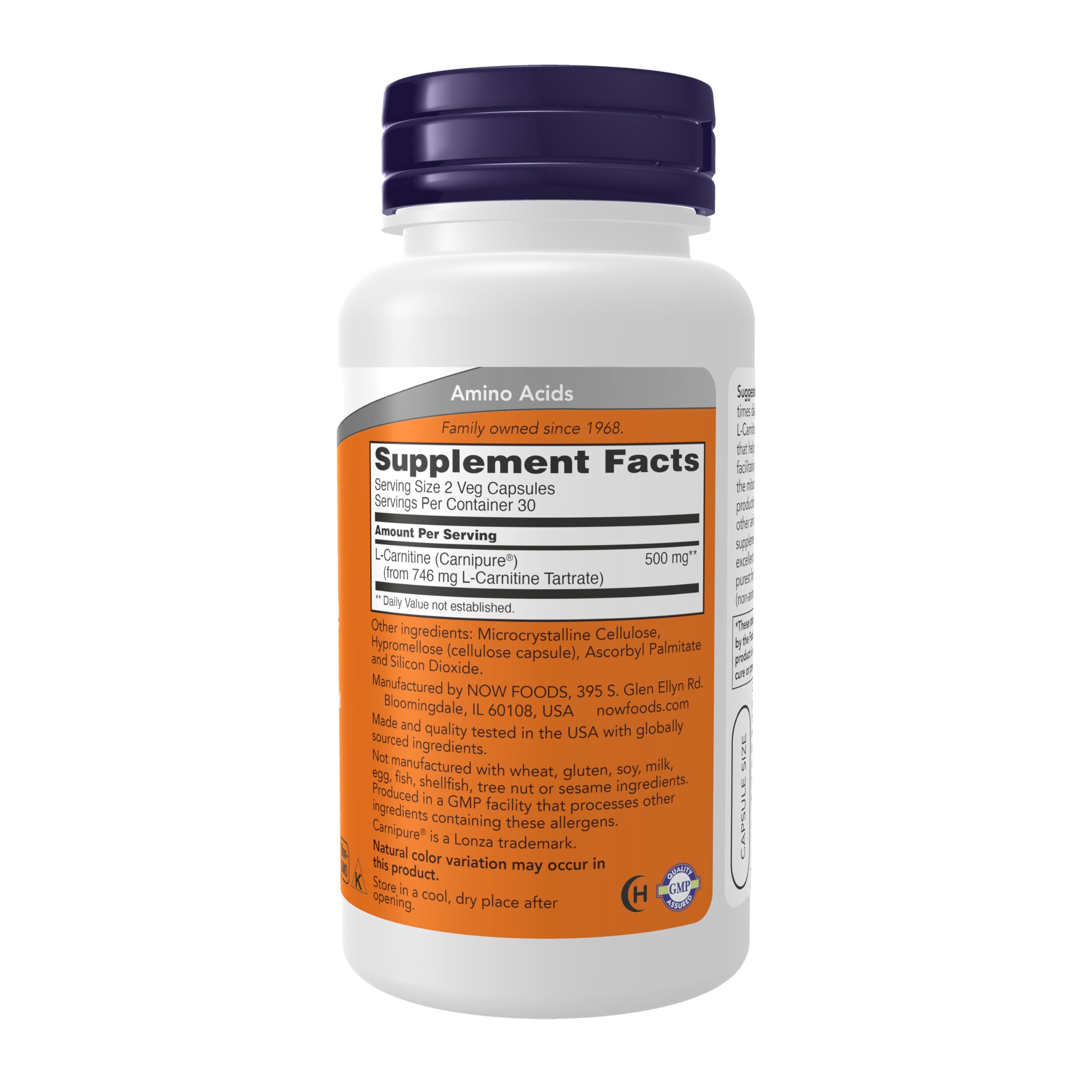 Buy now NOW Supplements, L-Carnitine 250 mg, Purest Form, Amino Acid, Fitness Support*, 60 Veg Capsules at indiglob india