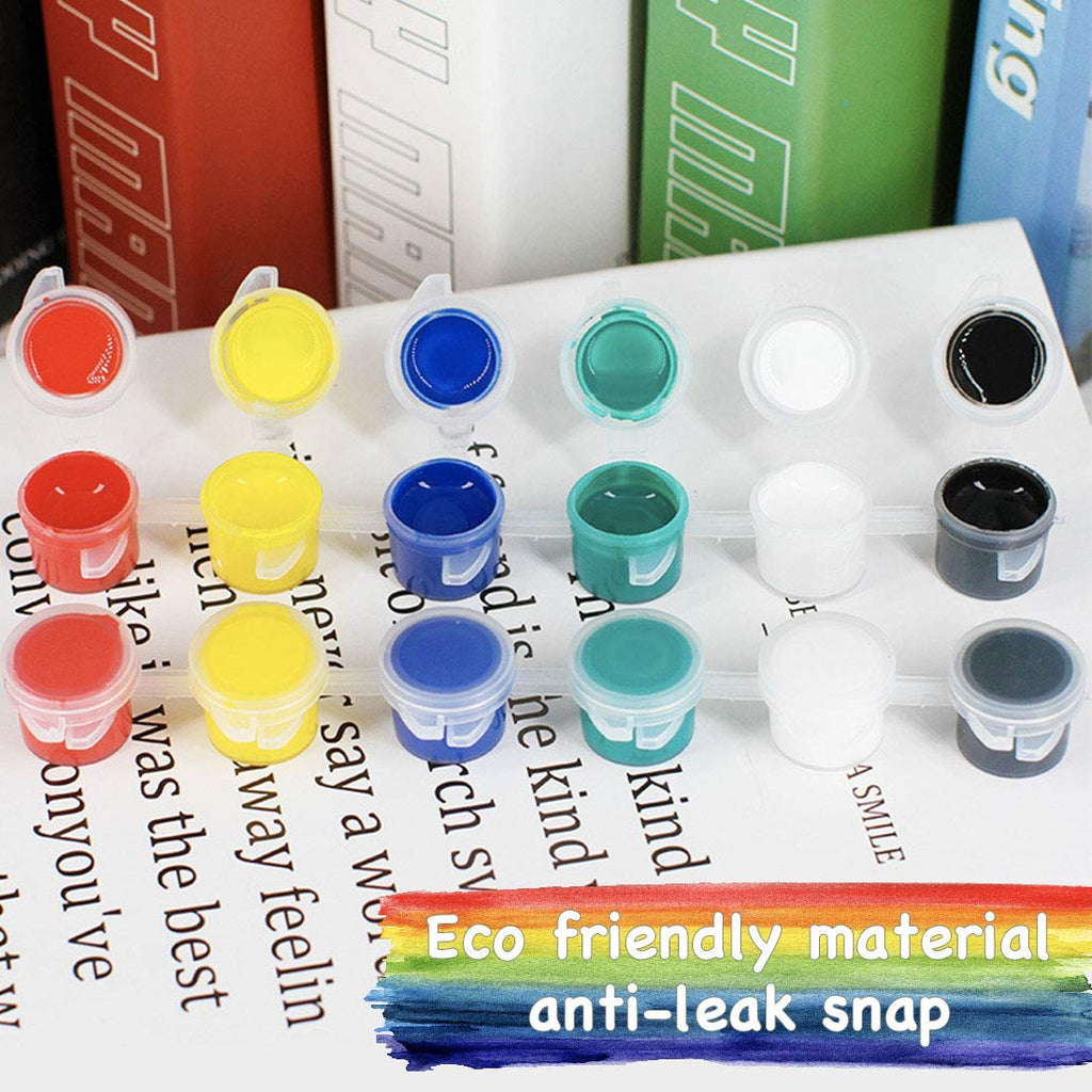 36 Empty Paint Pots with Lids, 5 ml/0.17 OZ Clear Empty Storage Paint Containers, Mini Painting Cup Arts Crafts Containers for Summer Camp Kids Classrooms Schools Art Festivals etc