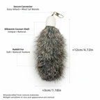 2 Pack Natural Rabbit Fur Cat Toy Refills – Silent Interactive Cat Toys for Indoor Cats, Handmade Replacement Heads with Secure Connector for Cat Wand Toys