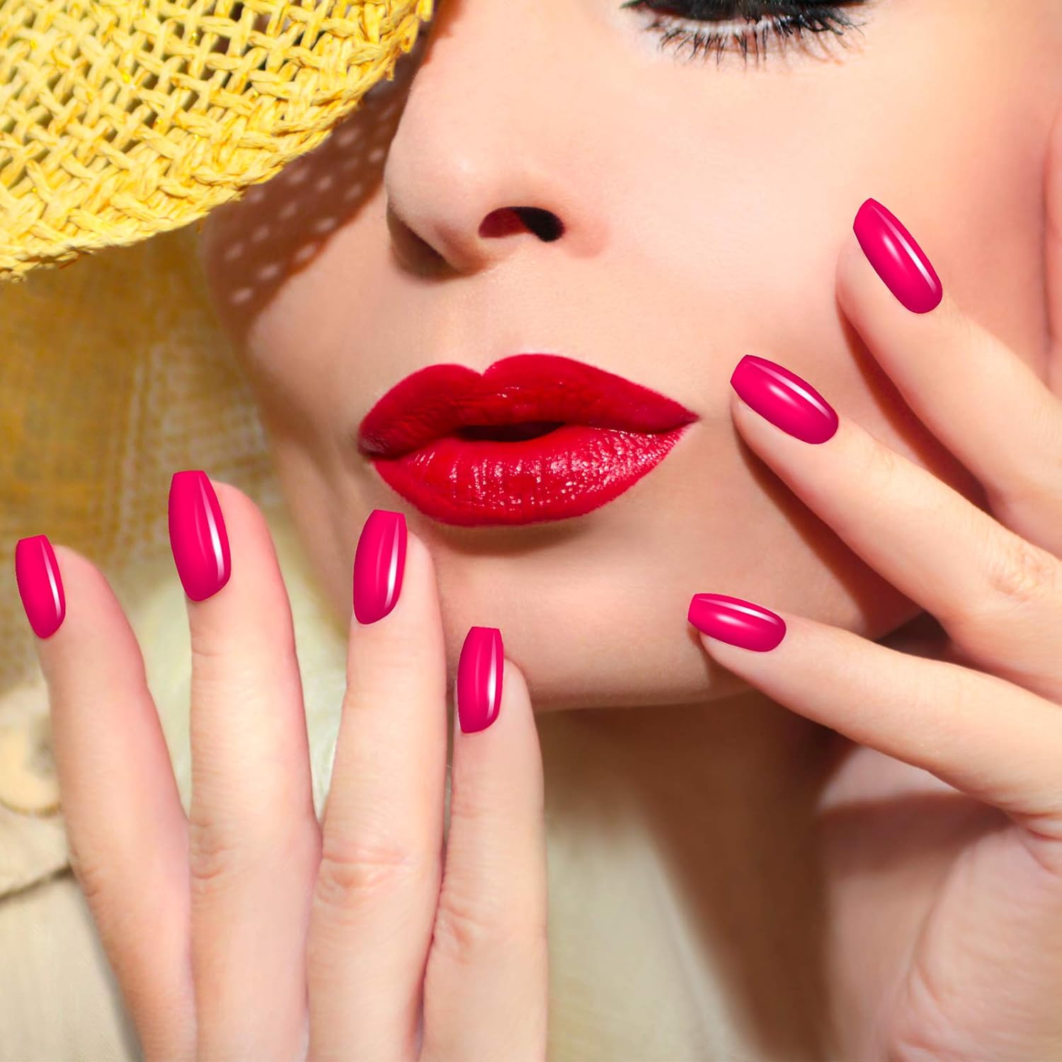 Buy now Maitys 720 Pieces 30 Sets Medium Square Press on Nails Glossy Fake Nails Solid Color Artificial Tips Full Cover for Women Girls Ballerina DIY(Classic Colors) at indiglob india
