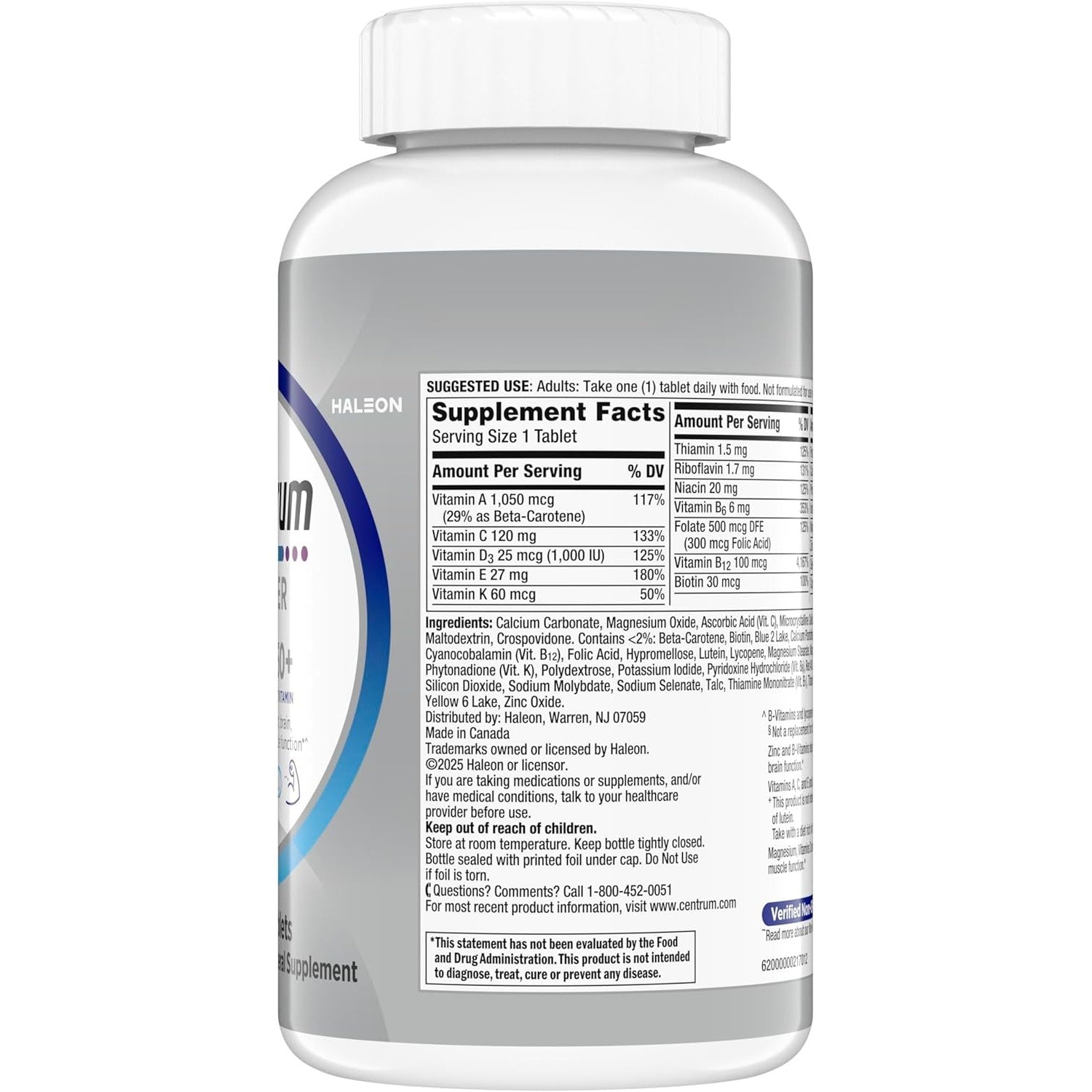 Buy now Centrum Silver Men's 50+ Multivitamin with Vitamin D3, B-Vitamins, Zinc for Memory and Cognition - 200 Tablets at indiglob india
