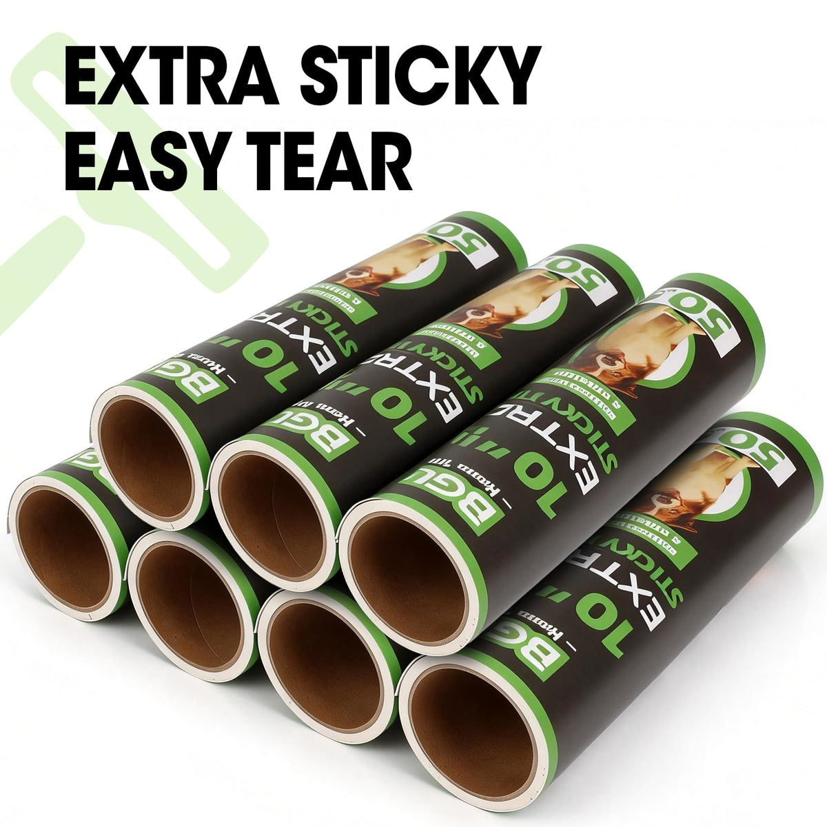 10 Inch Lint Roller Refills, 6 Rolls 300 Sheets Large Lint Rollers for Pet Hair Extra Sticky, Easily Remove Carpets, Clothes, Couch and Curtains Dust (Not Include Lint Roller Handle)