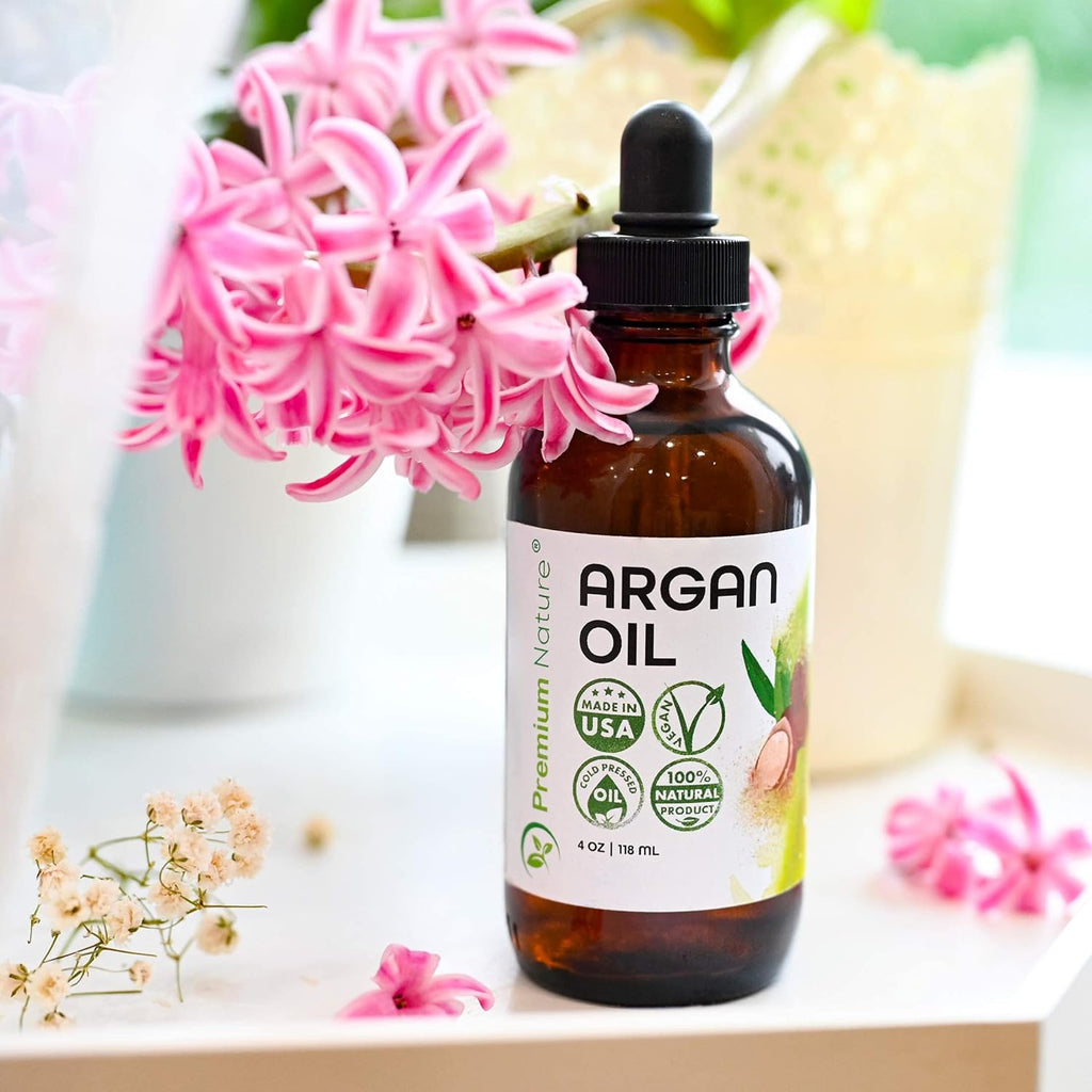 Buy now Premium Nature Argan Oil for Hair Virgin 100% Pure Cold Pressed Argon Oil Hair Serum For Hair Stimulate Growth for Dry and Damaged Hair Argan Oil for Skin Body Moisturizer Nails Protector 4 oz at indiglob india
