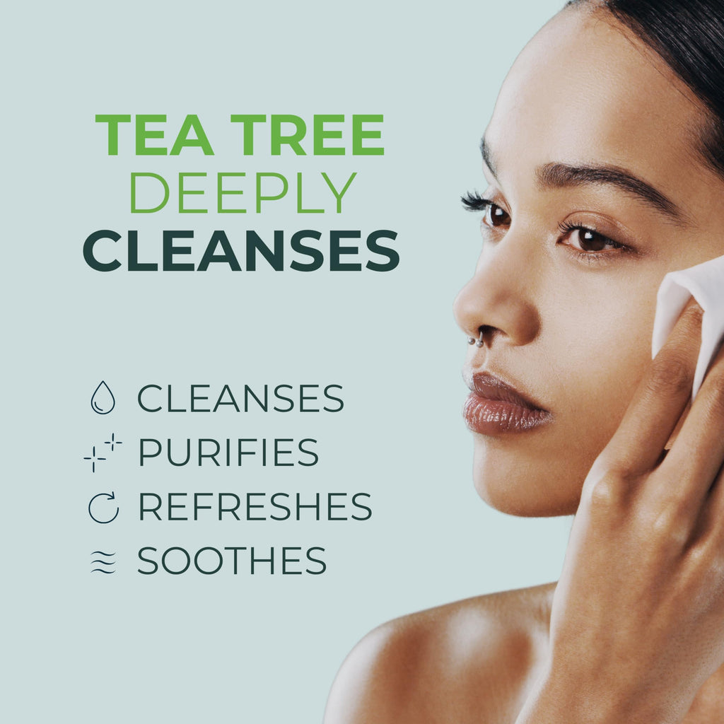 NOVEHA 60PCs Tea Tree Oil Eyelid & Lash Wipes | With Hyaluronic Acid, Green Tea & Chamomile For Blepharitis, Itchy & Stye Eyes, Individually Wrapped, Natural Eyelash Makeup Remover & Daily Cleanser