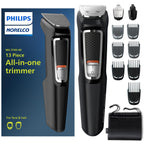Norelco Philips All-in-One 3000 13-in-1 Trimmer, Face & Hair, Steel Blades | Beard Styler, Nose & Detail Trimmer, Hair Clipper, Self-Sharpening Blades, 8 lengths, 60-Min Runtime, Rinseable, MG3939/50