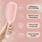 Lily England Detangler Hair Brush for Women for Curly Wet & Dry Hair, Rose
