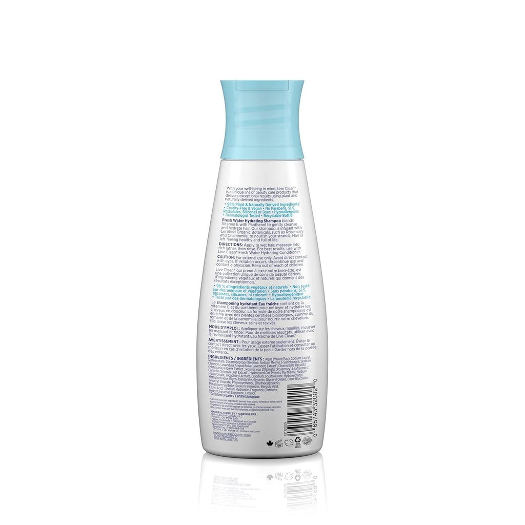 Buy now Live Clean Shampoo, Hydrating Fresh Water, 12 Oz at indiglob india