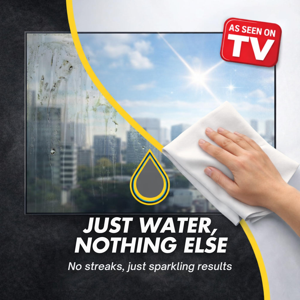 Microfiber Magic Cloth, Streak-Free Glass & Window Cleaning Cloth, 3-Pack