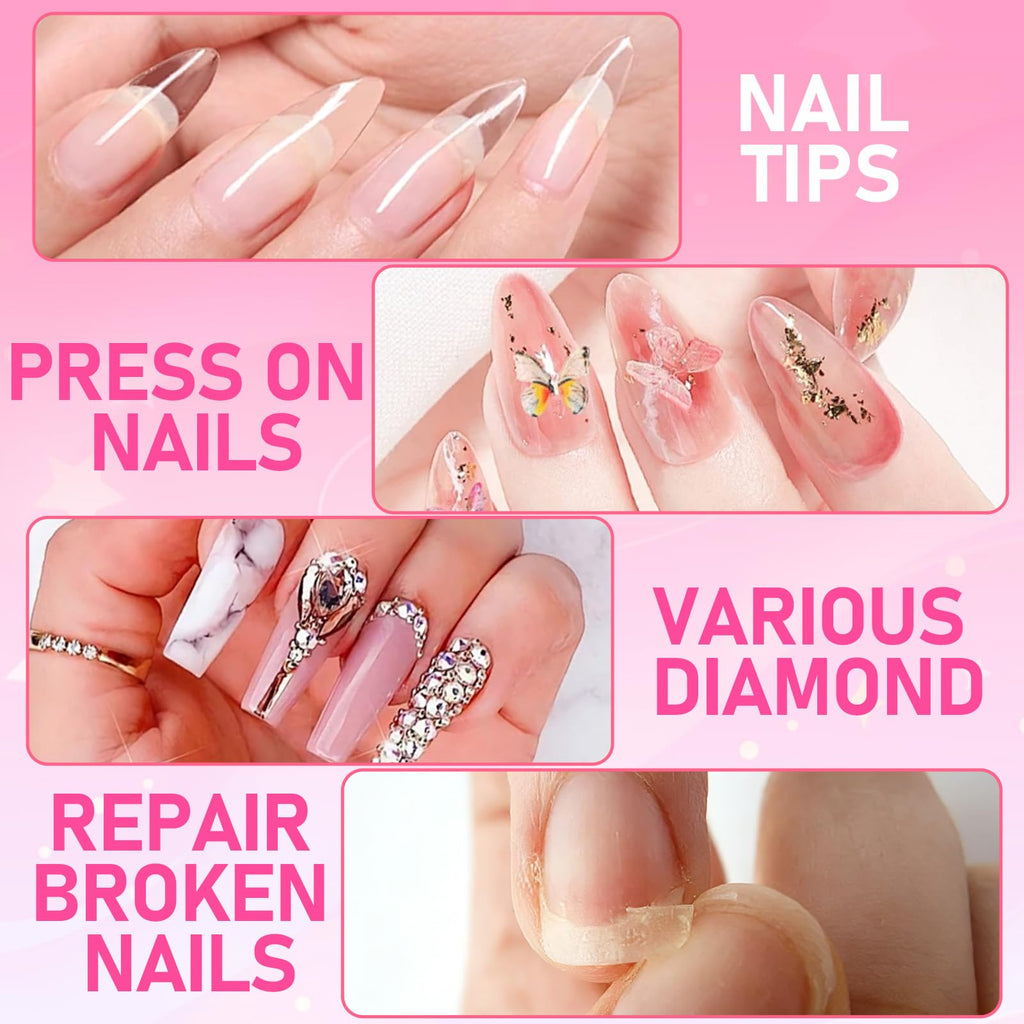 MEKK Nail Glue,Super Strong Nail Glue for Press Ons,Acrylic Nails,Nail Tips | 2g X 12Pcs,4 Weeks Long-Lasting,3-5s Quick Air Dry,Safe Formula,Professional Nail Glue for Home DIY & Salon Use,Nail Supplies