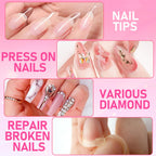 MEKK Nail Glue,Super Strong Nail Glue for Press Ons,Acrylic Nails,Nail Tips | 2g X 12Pcs,4 Weeks Long-Lasting,3-5s Quick Air Dry,Safe Formula,Professional Nail Glue for Home DIY & Salon Use,Nail Supplies