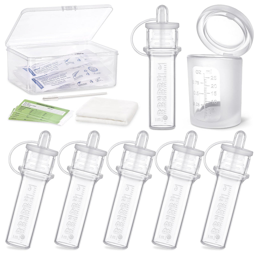 Buy now haakaa Colostrum Collector Kit Breast Milk Collector with Cotton Cloth Wipe and Storage Case, Ready-to-Use, Reusable, 4ml/6pcs at indiglob india